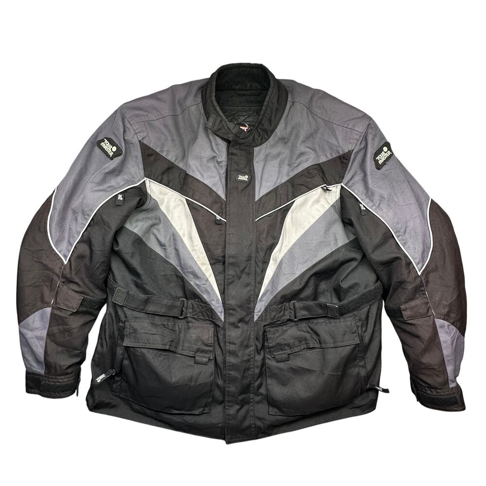 Tourmaster Saber Jacket Mens 3XL Motorcycle Padded Quilted Lined Insulated Gray